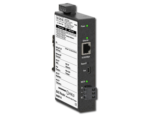 ELEC,BACNET ROUTER,IP TO MS/TP,10/100 MBPS ETHERNET,DIN RAIL MOUNTED,24VAC/VDC