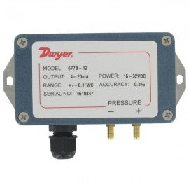 DIFFERENTIAL PRESSURE TRANSMITTER, SERIES 677B, RANGE 0-10" W.C., MAX. PRESSURE 15 PSI.,AIR AND NON-COMBUSTIBLE, 0 TO 185°F,WITH TERMINAL COVER